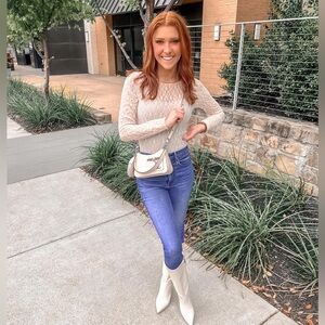 Abercrombie & Fitch Long Sleeve Lace Top